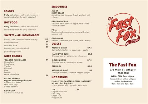 fast fox lithgow|fast fox lithgow menu.